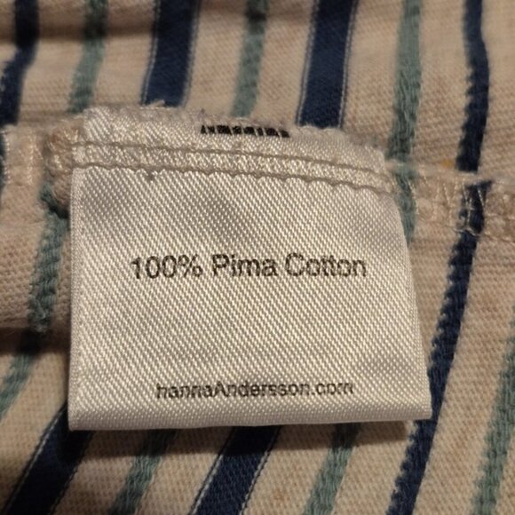 Hanna Andersson girls size 110 or 5 striped twirly dress oatmeal teal & green #2 - Picture 4 of 5